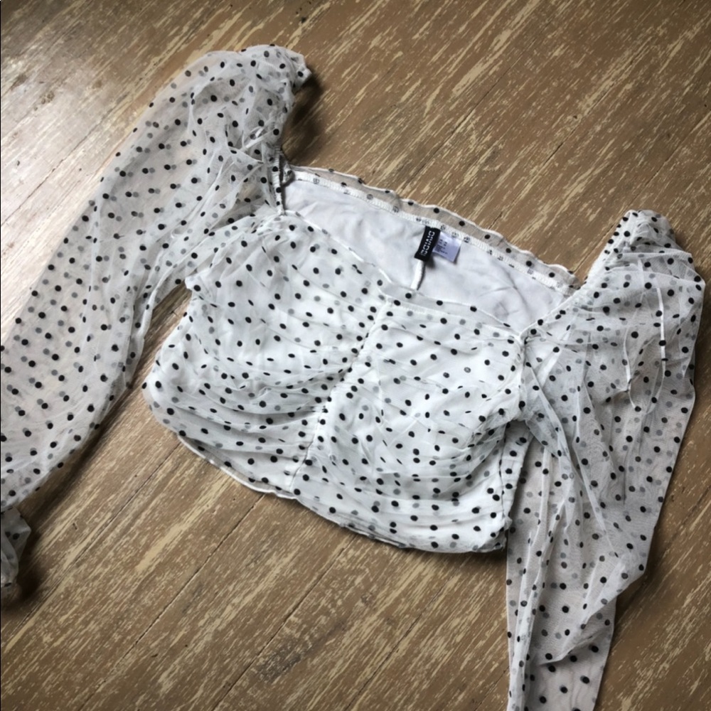 Polka Dot mesh top